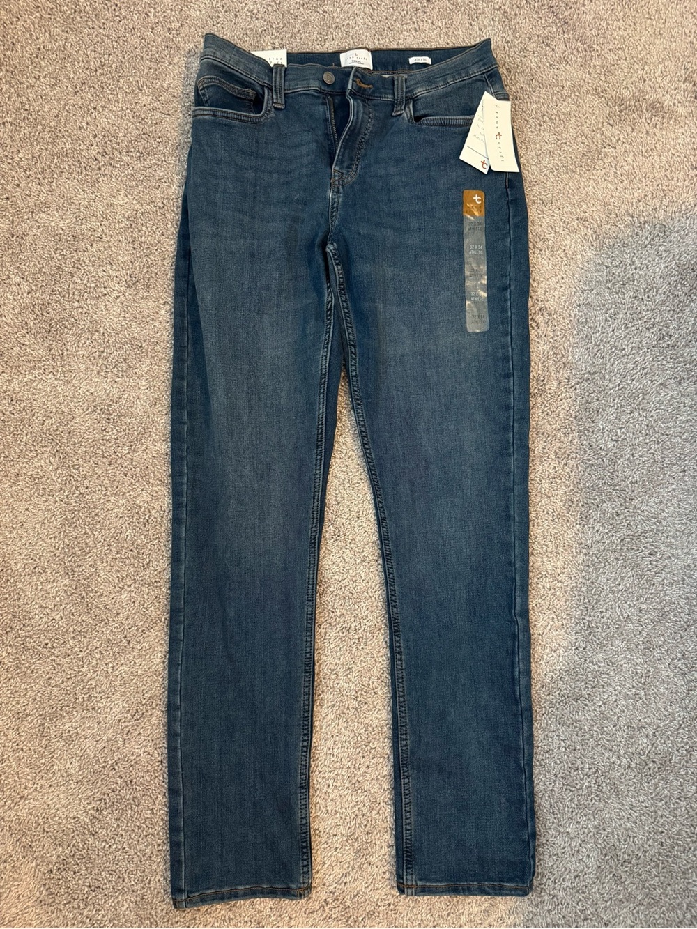 True Craft Men’s Athletic Fit Jeans – Dark Wash | 32x34